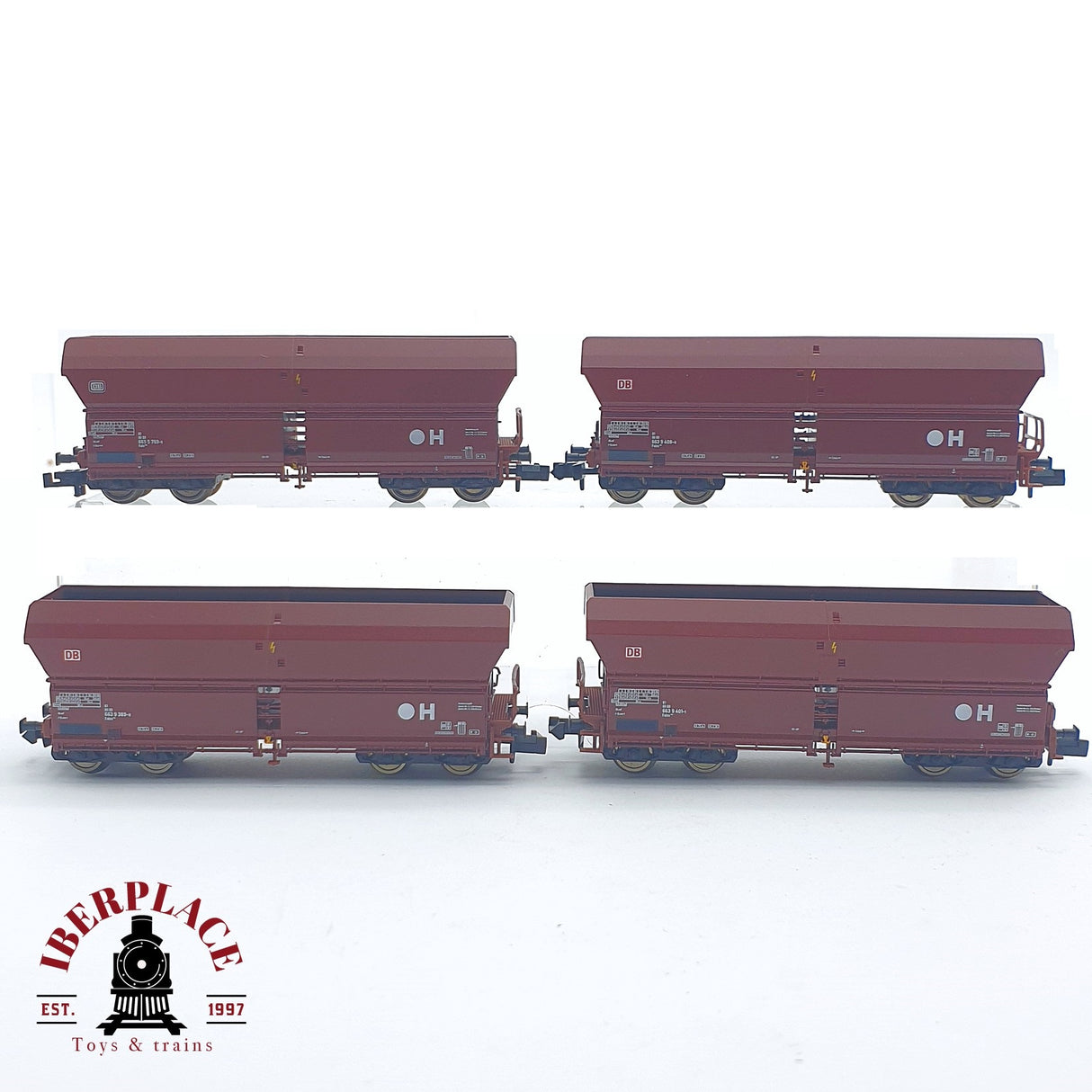 ♻️ 2 mano - Fleischmann 4x 852320 vagones tolva H DB N escala 1:160 TEN06