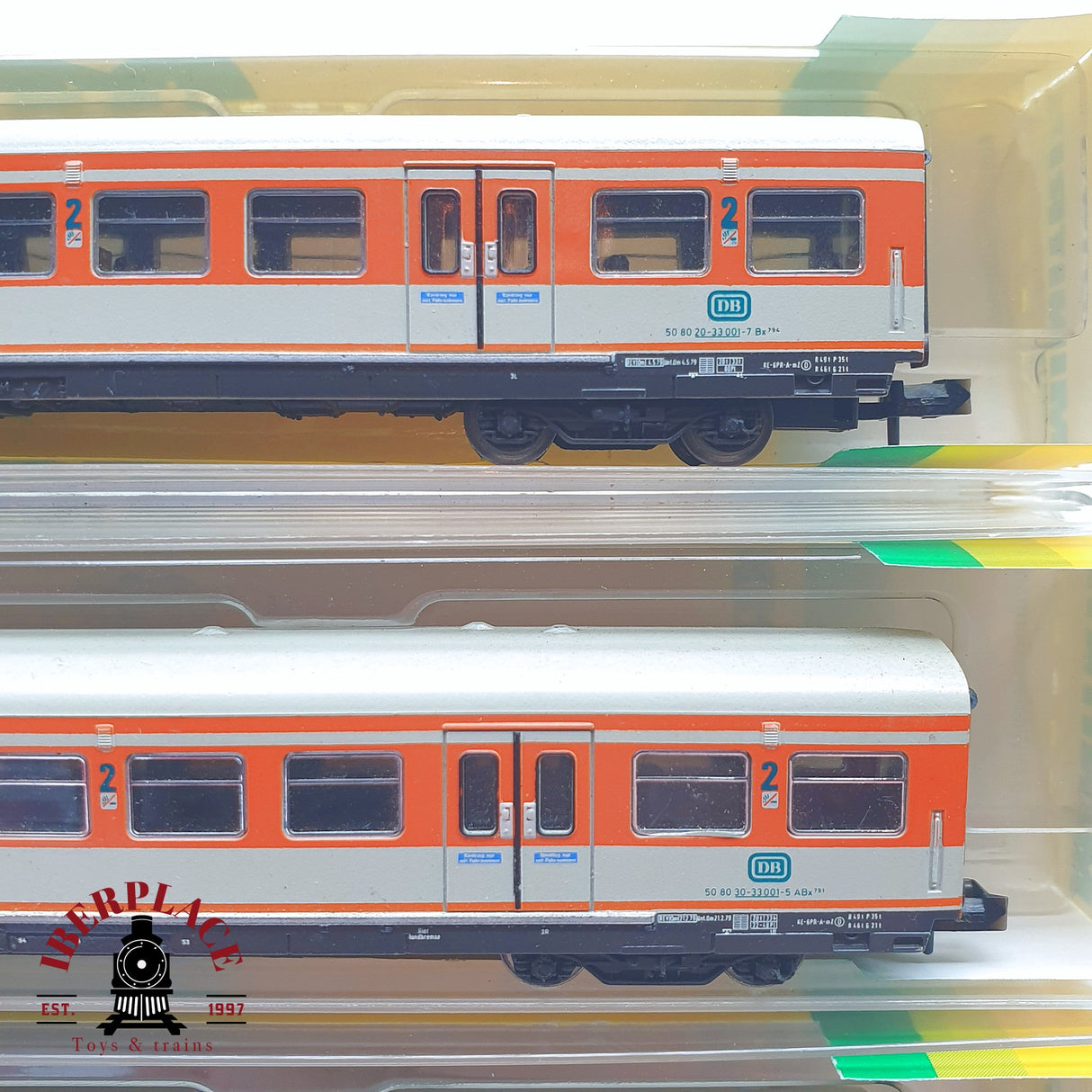 ♻️ 2 mano - Minitrix 3x vagones pasajeros coche piloto DB Clases 1-2 N escala 1:160 TEN06