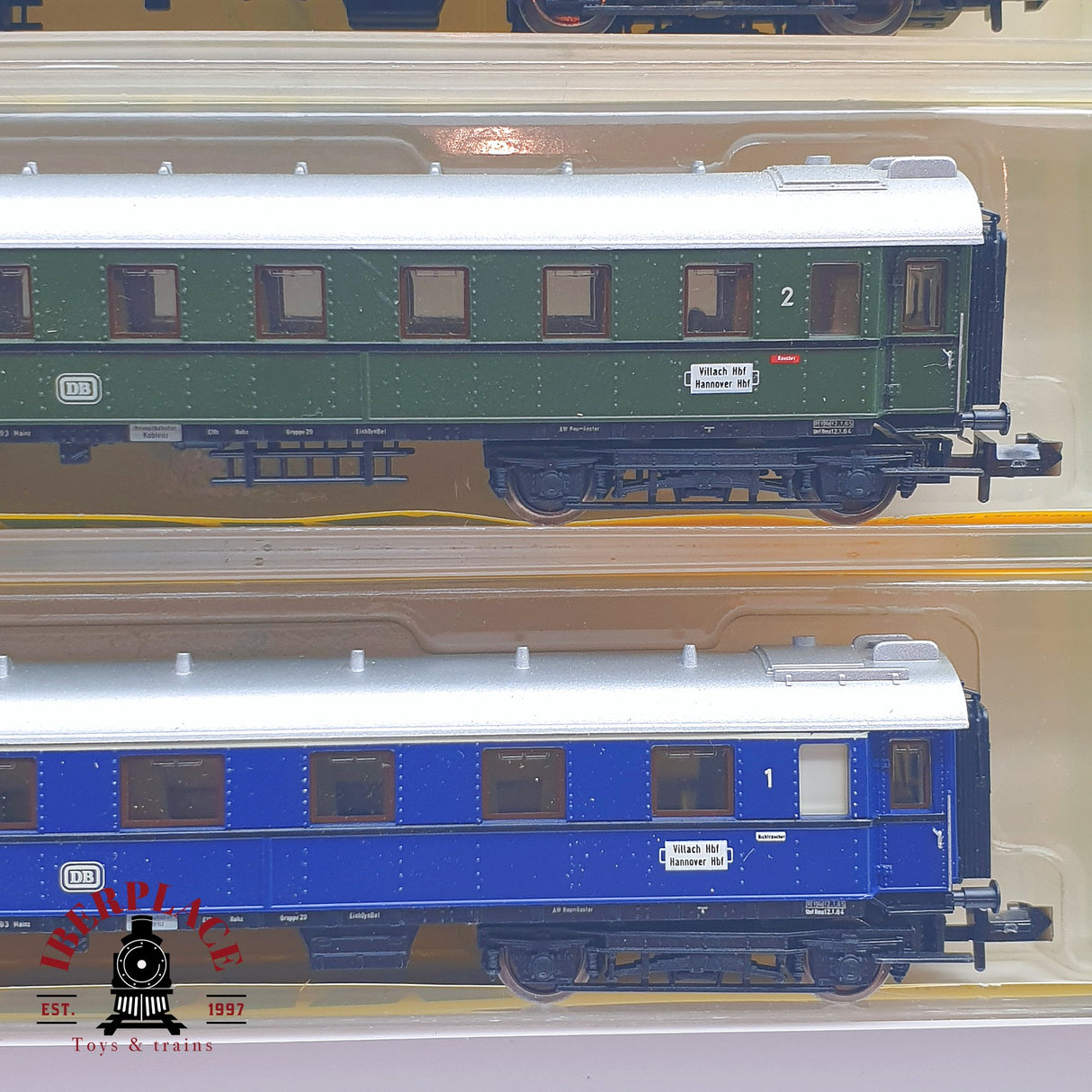 ♻️ 2 mano - Minitrix 3x vagones pasajeros y equipaje DB clases 1-2 N escala 1:160 TEN06