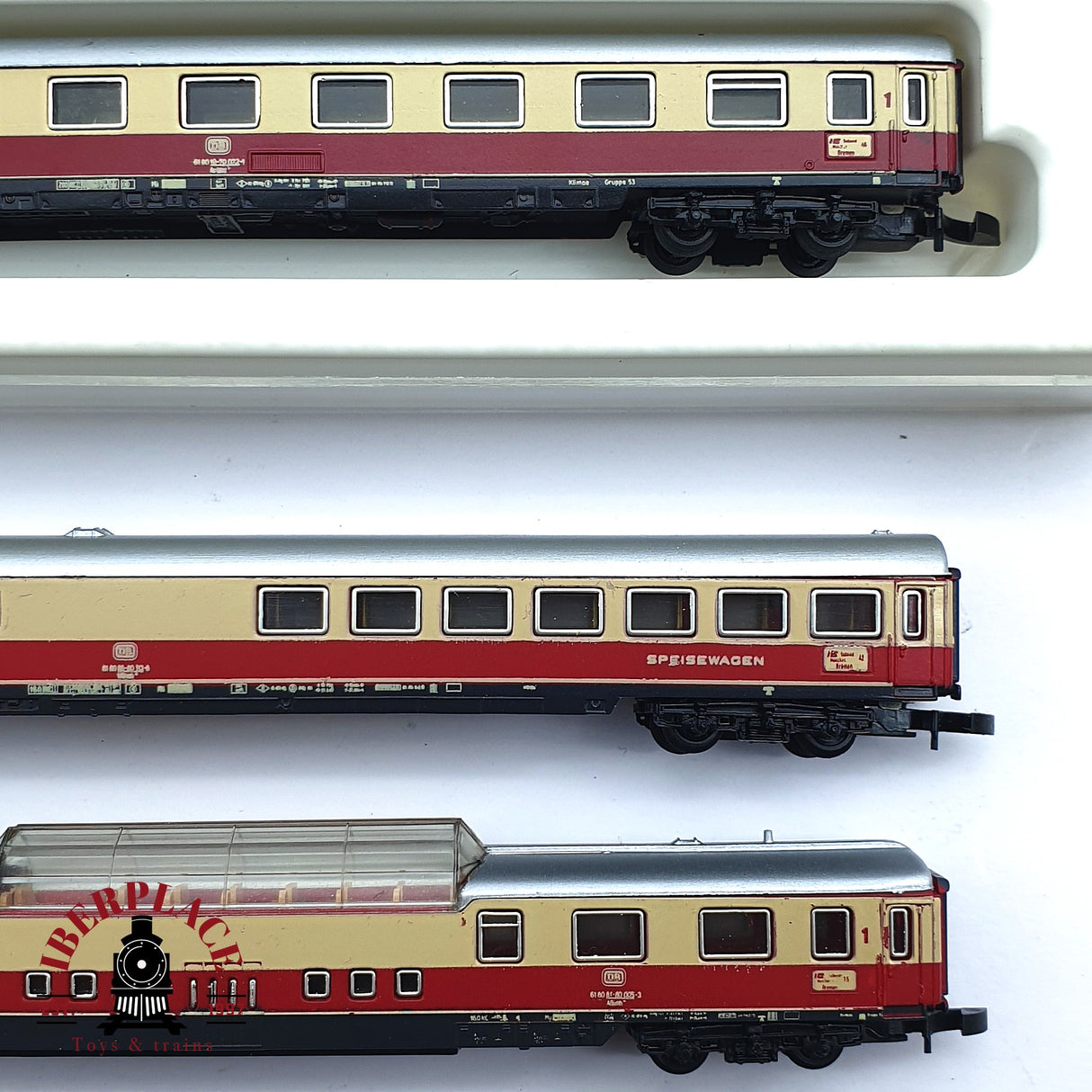 ♻️ 2 mano - Märklin 7x vagones pasajero y restaurante DB Z escala 1:220 EZ07