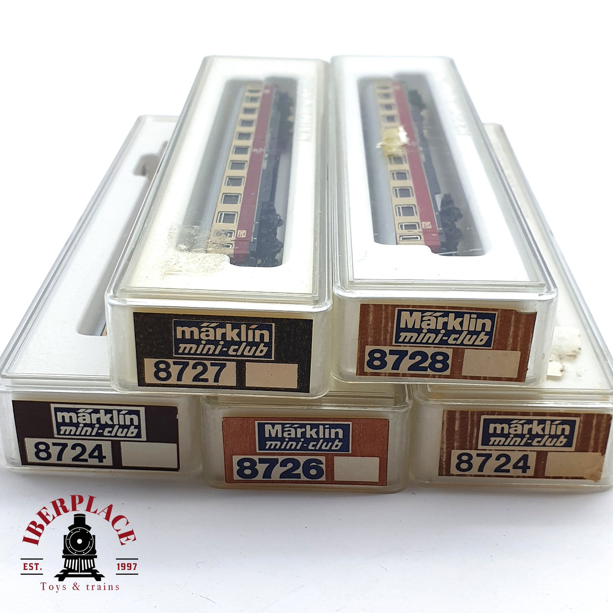 ♻️ 2 mano - Märklin 7x vagones pasajero y restaurante DB Z escala 1:220 EZ07