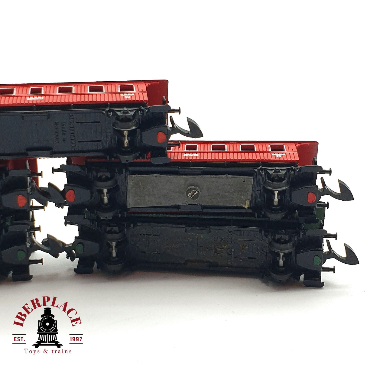 ♻️ 2 mano - Märklin 5x 8701 vagones pasajero verde y rojo Z escala 1:220 EZ07