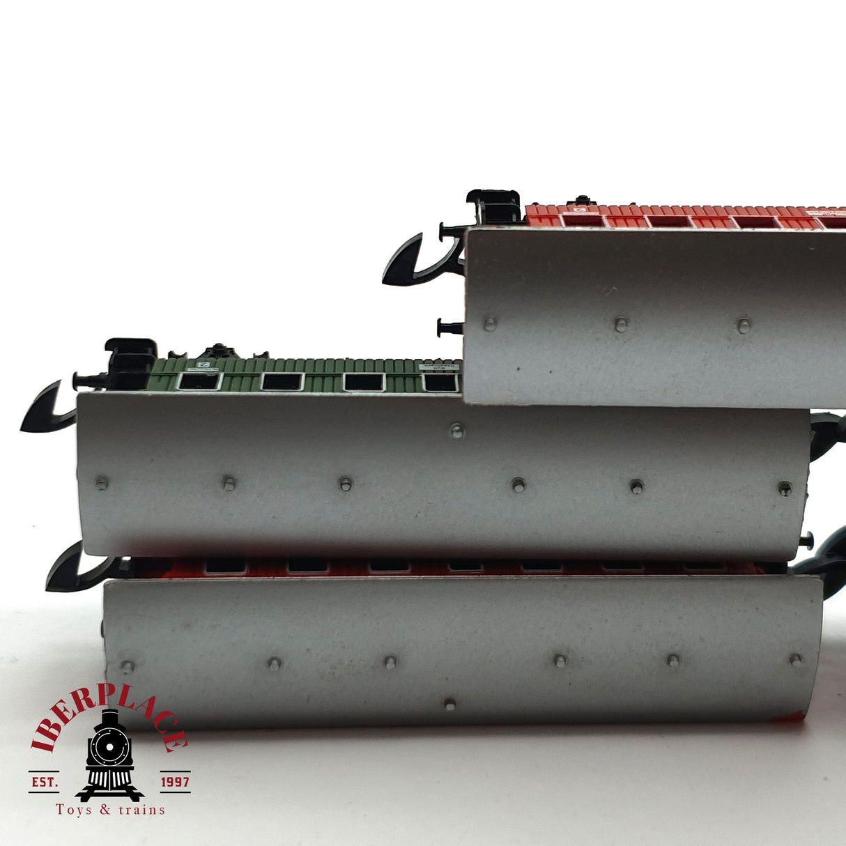 ♻️ 2 mano - Märklin 5x 8701 vagones pasajero verde y rojo Z escala 1:220 EZ07