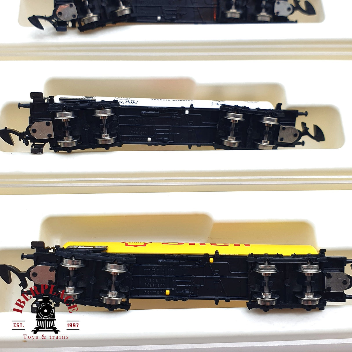 ♻️ 2 mano - Märklin 4x vagones cisterna Shell Aral Esso DB Z escala 1:220 EZ07