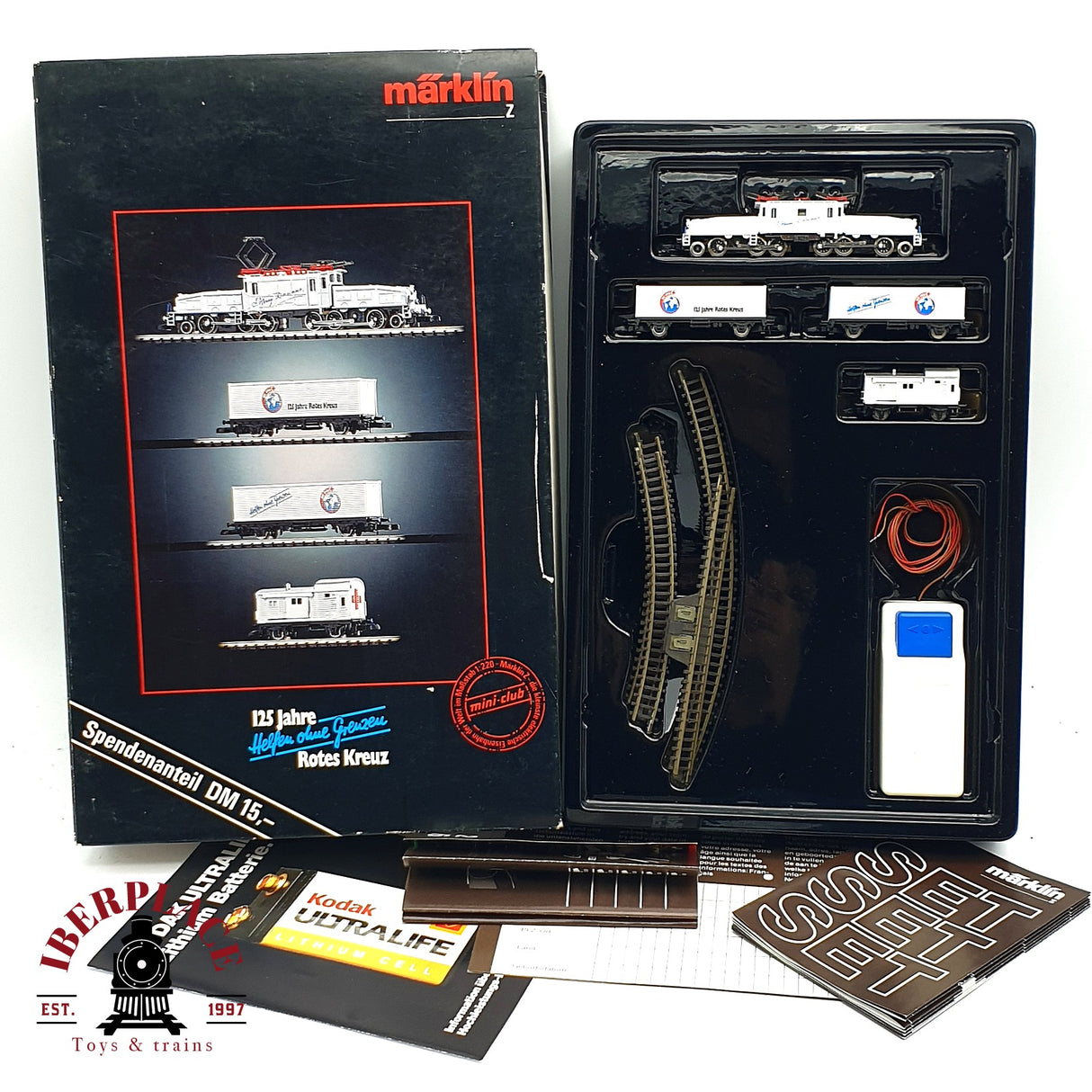 ♻️ 2 mano - Märklin 8114 set Locomotora 125 años cruz roja Z escala 1:220 EZ07