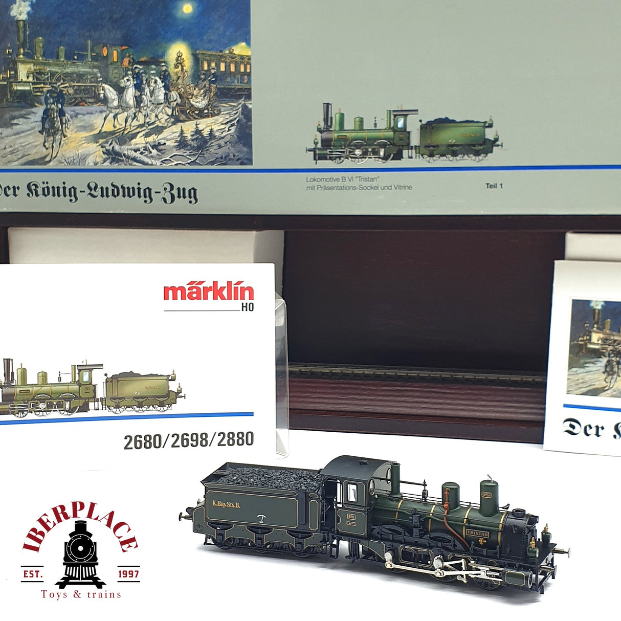 ♻️ 2 mano - Märklin 2680 Locomotora Digital Tristan con vitrina H0 escala 1:87 A107