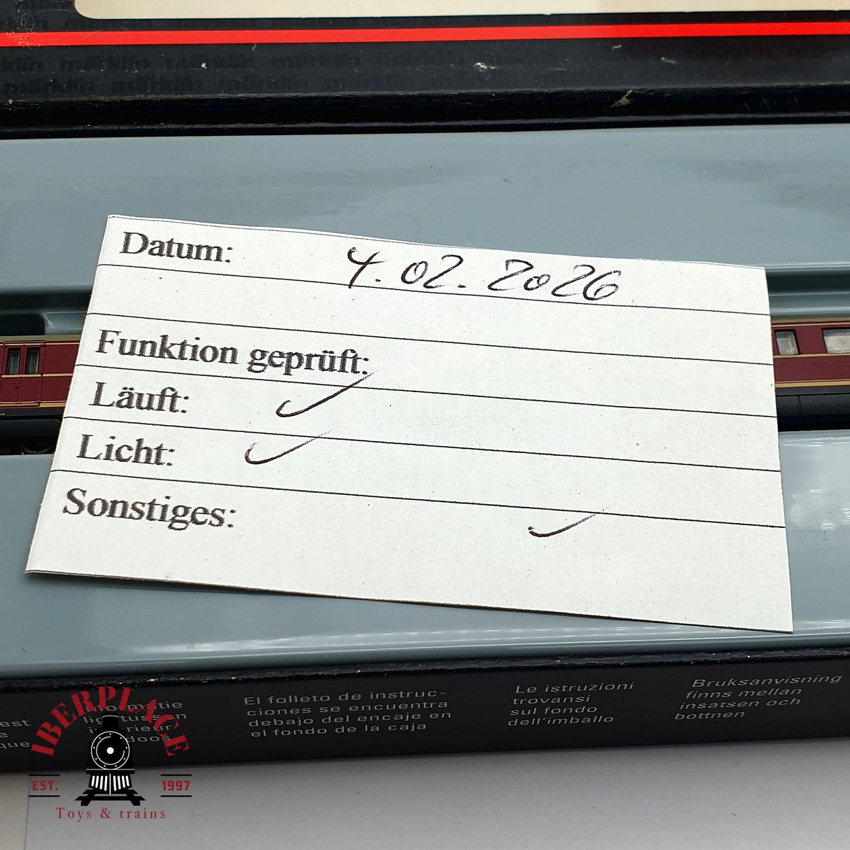 ♻️ 2 mano - Märklin 88872 Locomotora 04 501 DB Z escala 1:220 EZ07