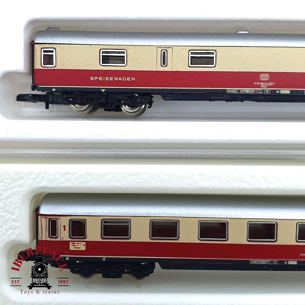 ♻️ 2 mano - Märklin 7x vagones pasajero y restaurante DB Z escala 1:220 EZ07