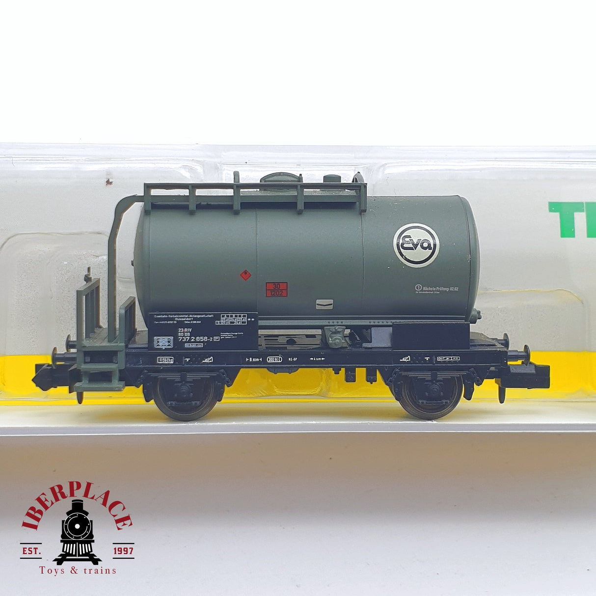 ♻️ 2 mano - Minitrix 15041-29 vagón cisterna EVA DB N escala 1:160 AN03