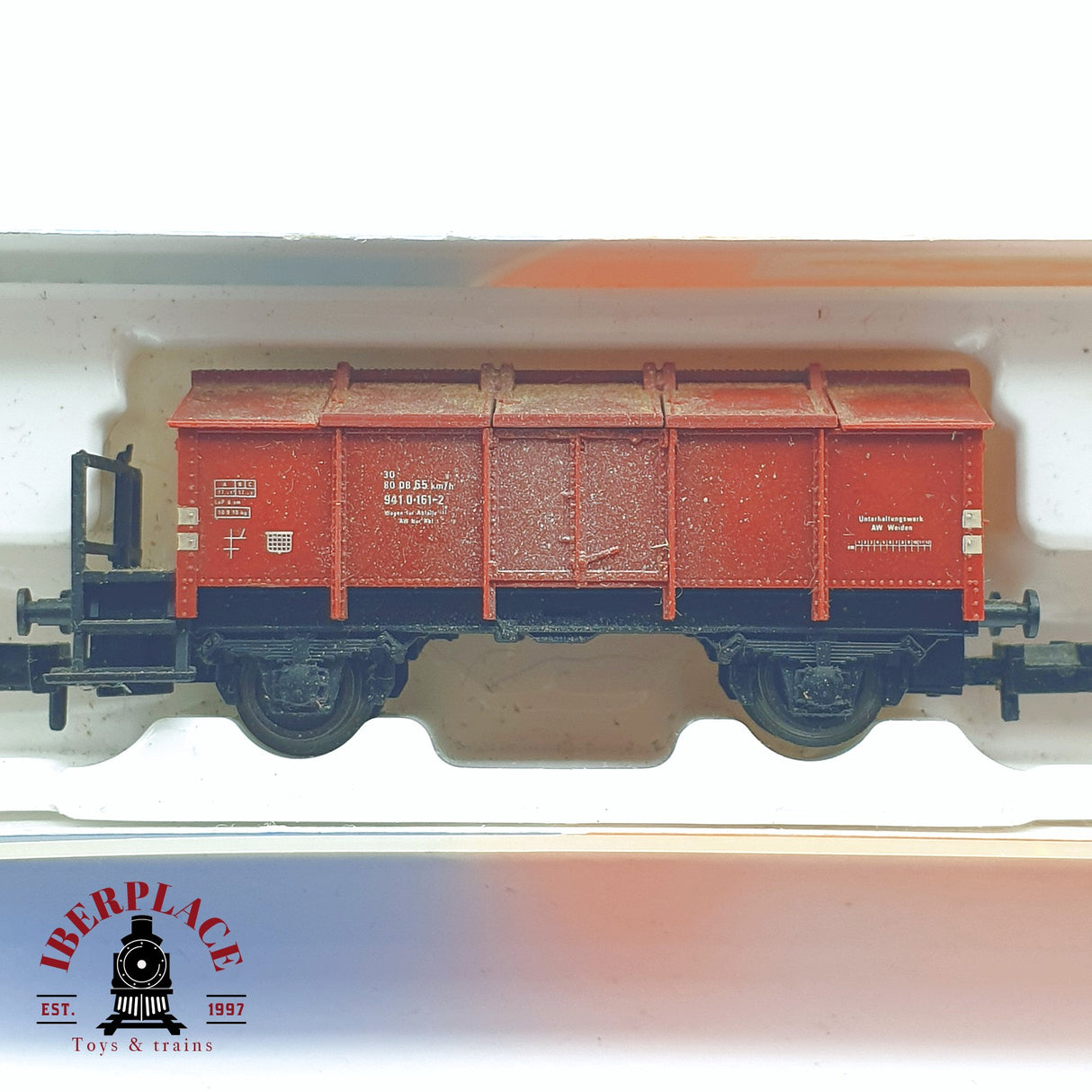 ♻️ 2 mano - Roco vagón mercancias DB N escala 1:160 AN03