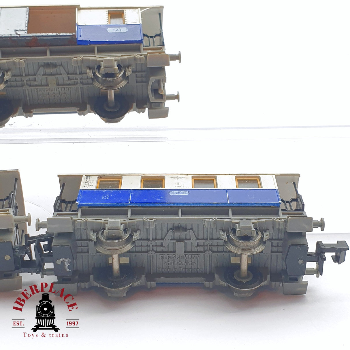 ♻️ 2 mano - 3x Fleischmann vagones pasajero y equipaje TAL N escala 1:160 AN03