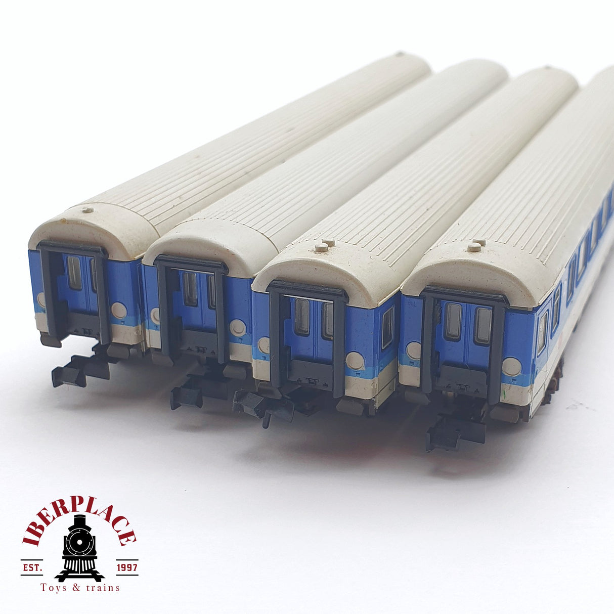 ♻️ 2 mano - 4x Fleischmann vagones pasajero DB Kinderland N escala 1:160 AN03