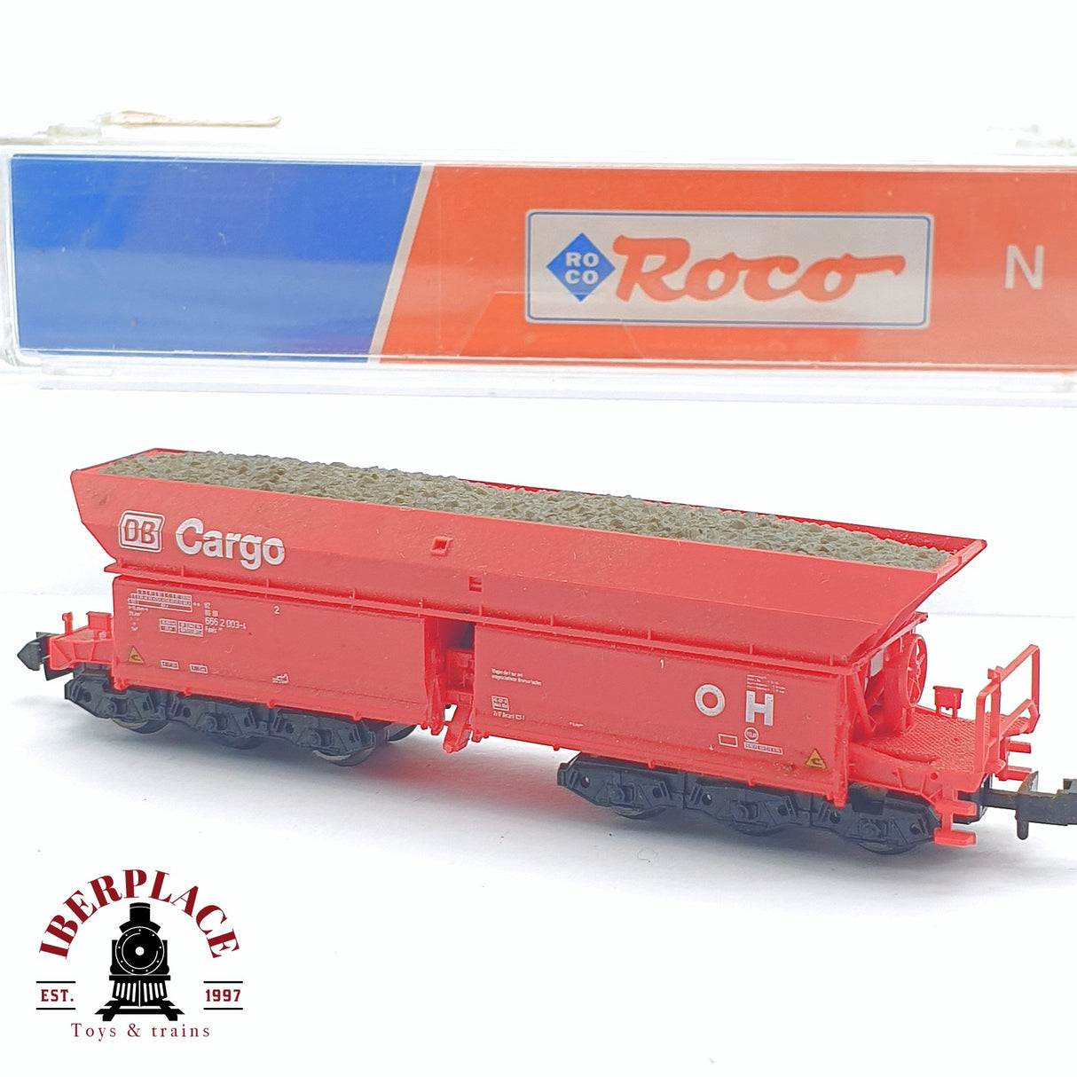 ♻️ 2 mano - Roco 25229 vagón mercancía cargo DB N escala 1:160 AN03