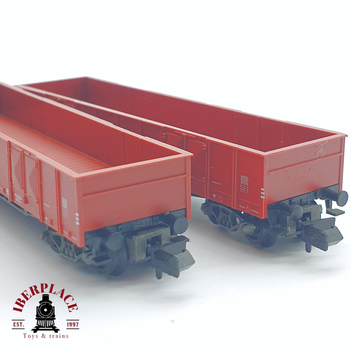 ♻️ 2 mano - Fleischmann 2x vagones abiertos de borde alto DB N escala 1:160 AN03