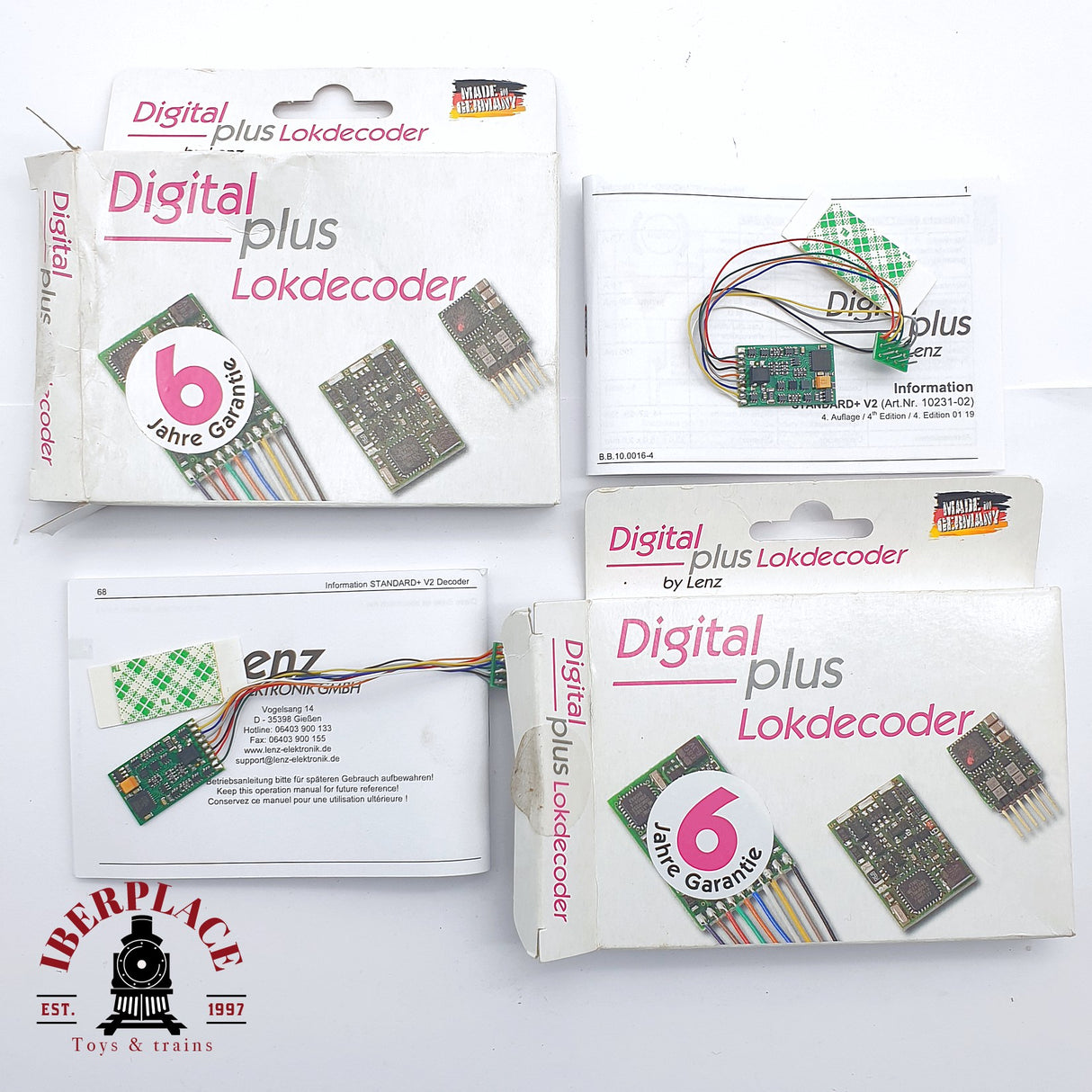 ♻️ 2 mano - 2x Digital Plus Lenz 10231-02 decoder para locomotora H0 escala 1:87 AN03