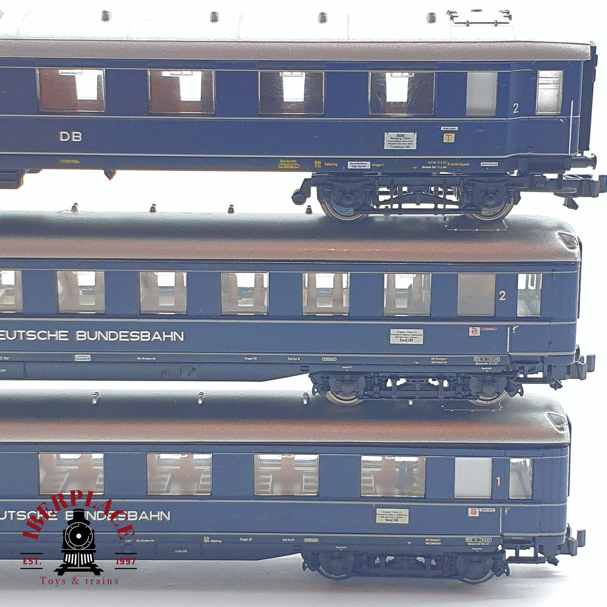 ♻️ 2 mano - Minitrix 3x vagones pasajero DB clases 1-2 N escala 1:160 AN03