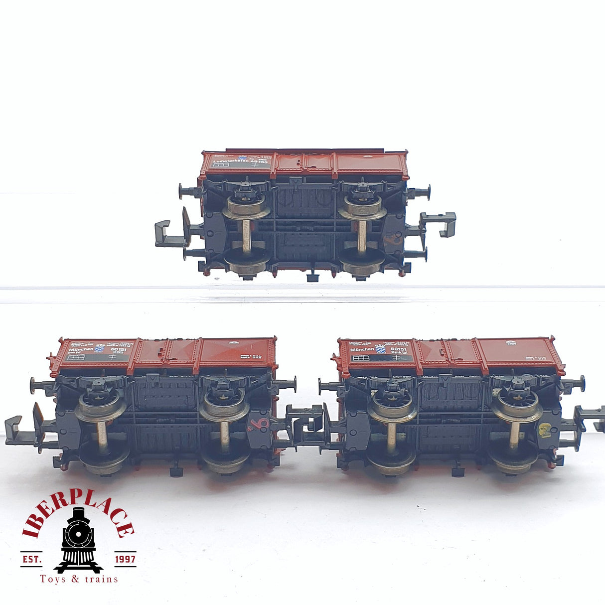 ♻️ 2 mano - Fleischmann 3x vagones abiertos K.Bay.Sts.B N escala 1:160 AN03