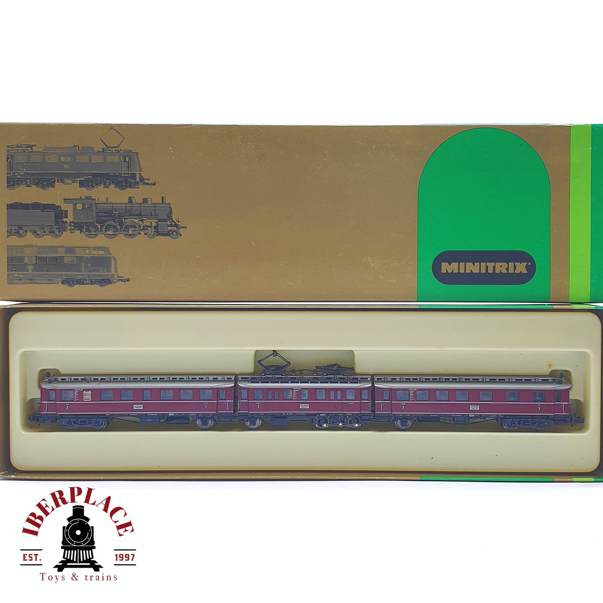 ♻️ 2 mano - Minitrix 51 2994 00 Set Locomotora ET 87 DB N escala 1:160 TEN06