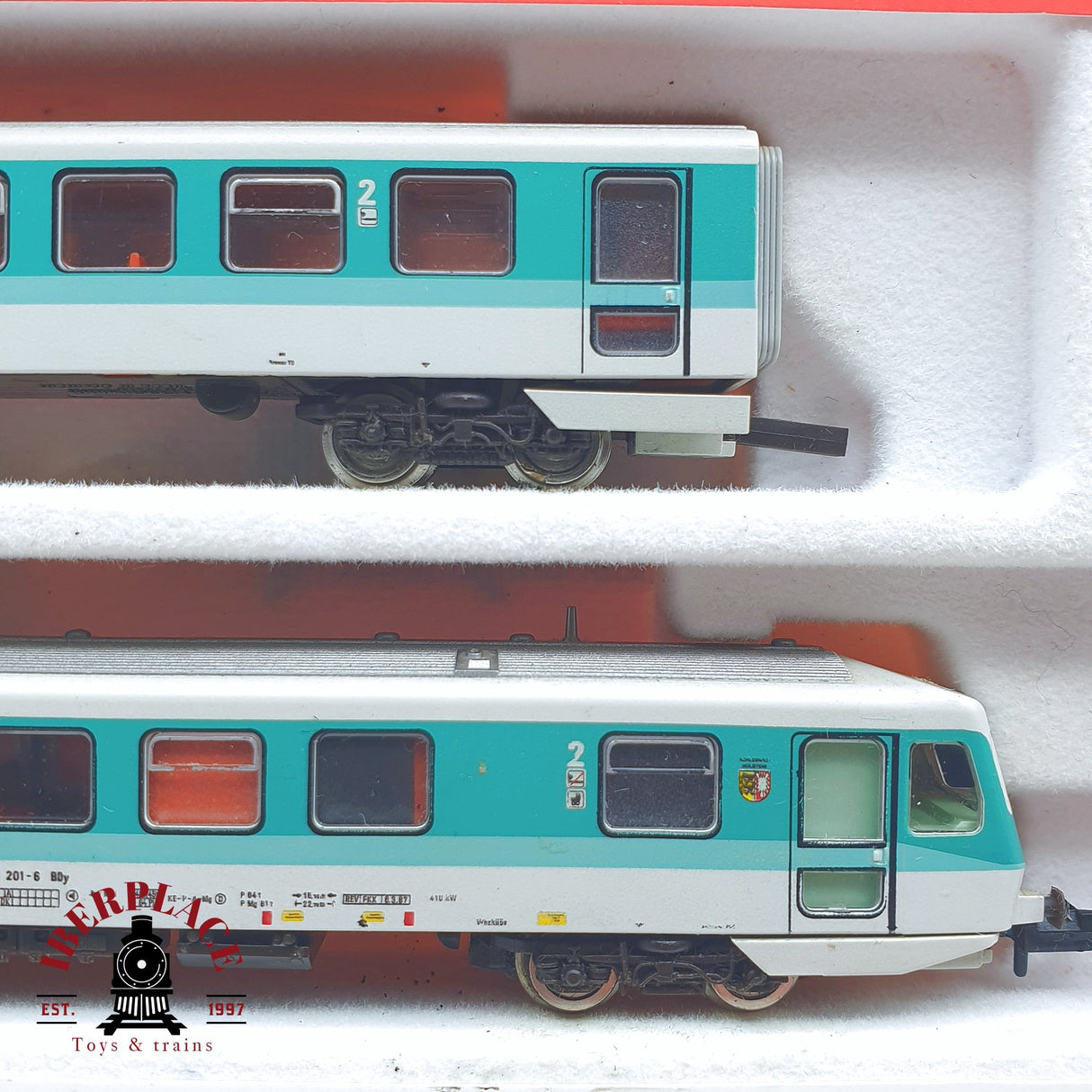 ♻️ 2 mano - Fleischmann 7428 Locomotora con remolque DB N escala 1:160 TEN06