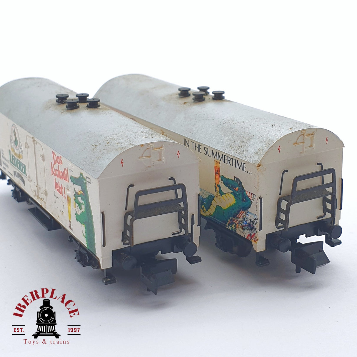 ♻️ 2 mano - Minitrix 13913K vagones cerveceros Lederer DB N escala 1:160 TEN06