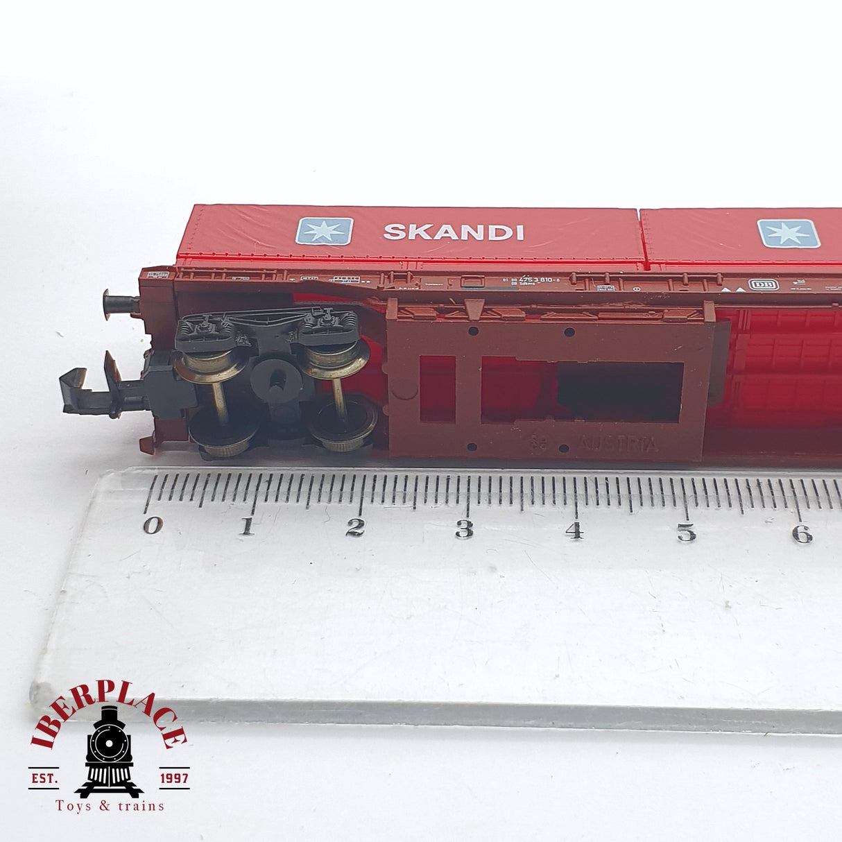 ♻️ 2 mano - Fleischmann 25307 vagón plataforma contenedores Skandi DB N escala 1:160 TEN06