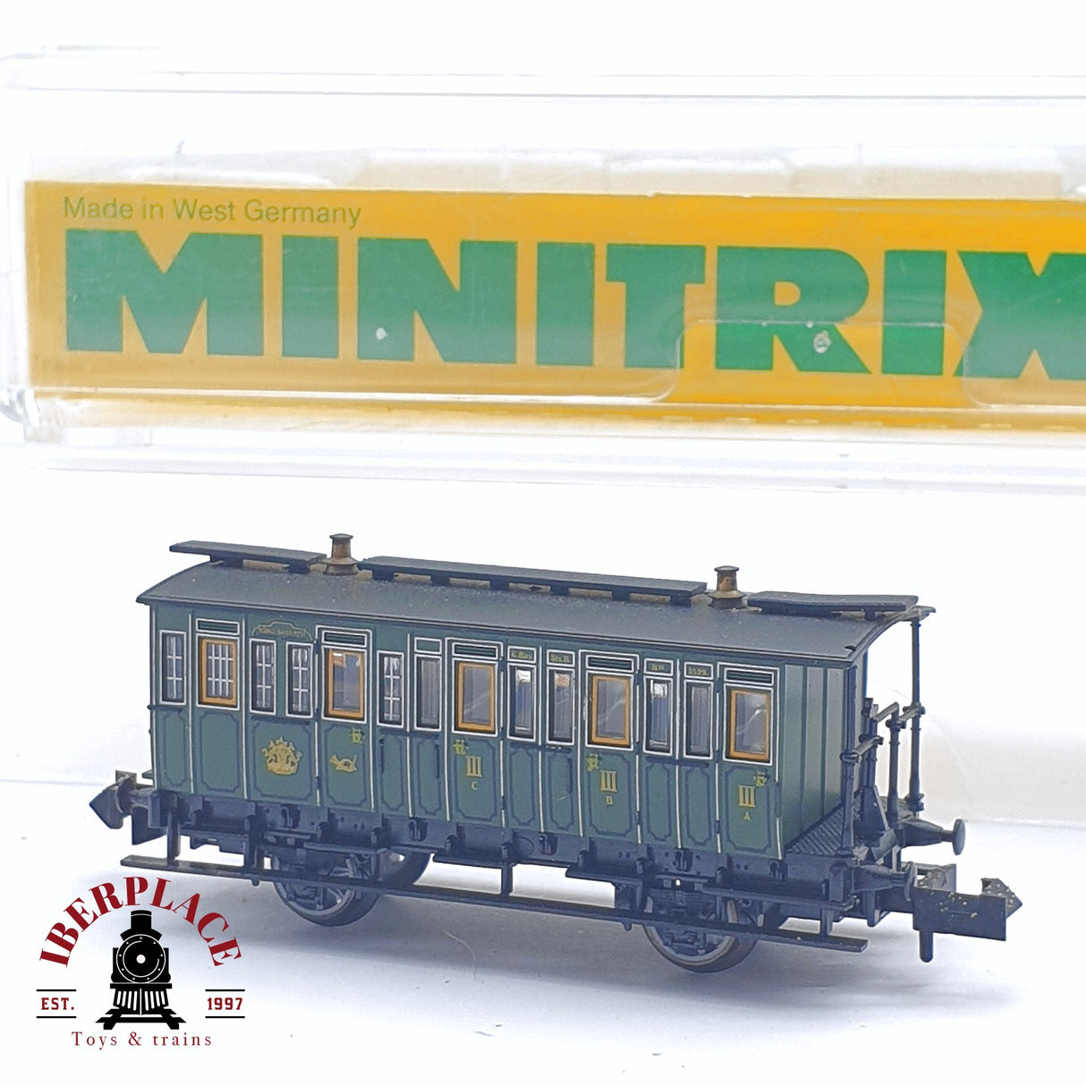 ♻️ 2 mano - Minitrix 51 3063 00 vagón pasajeros K.Bay.Sts.B N escala 1:160 TEN06