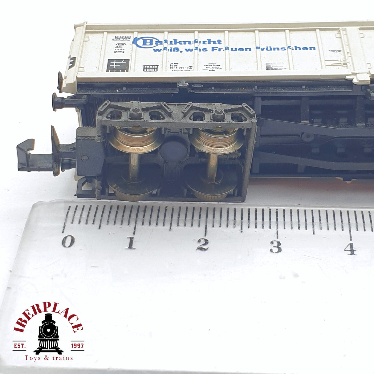 ♻️ 2 mano - Fleischmann 8389 vagón mercancías Bauknecht DB N escala 1:160 TEN06