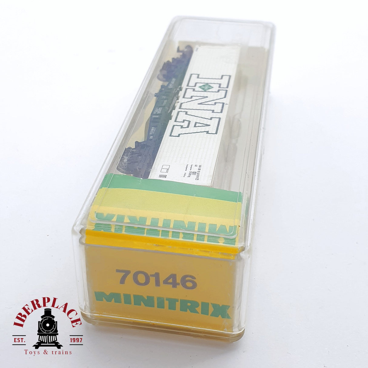 ♻️ 2 mano - Minitrix 70146 vagón contenedor INA DB N escala 1:160 TEN06