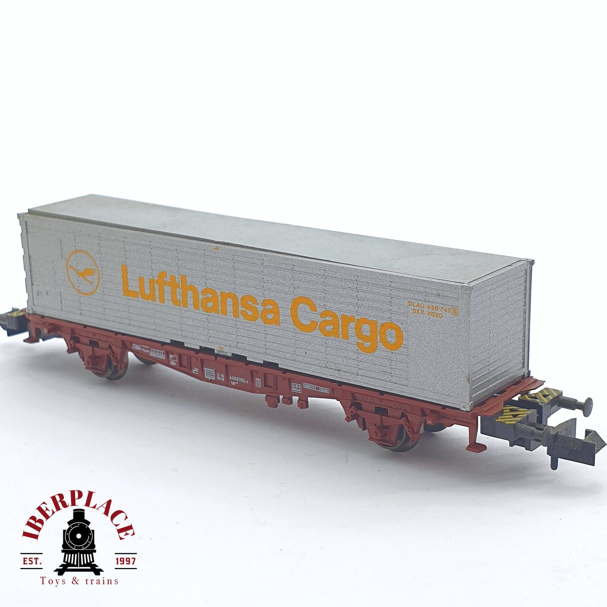 ♻️ 2 mano - Minitrix 70152 vagón contenedor Lufthansa Cargo N escala 1:160 TEN06