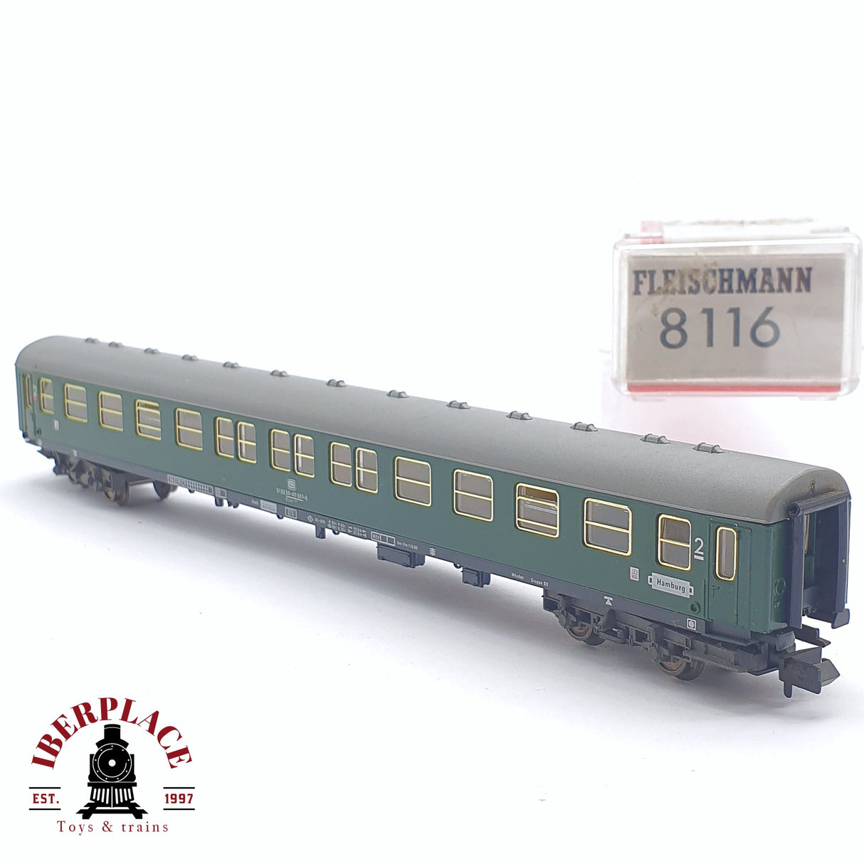 ♻️ 2 mano - Fleischmann 8116 vagón pasajeros DB clase 2 N escala 1:160 TEN06