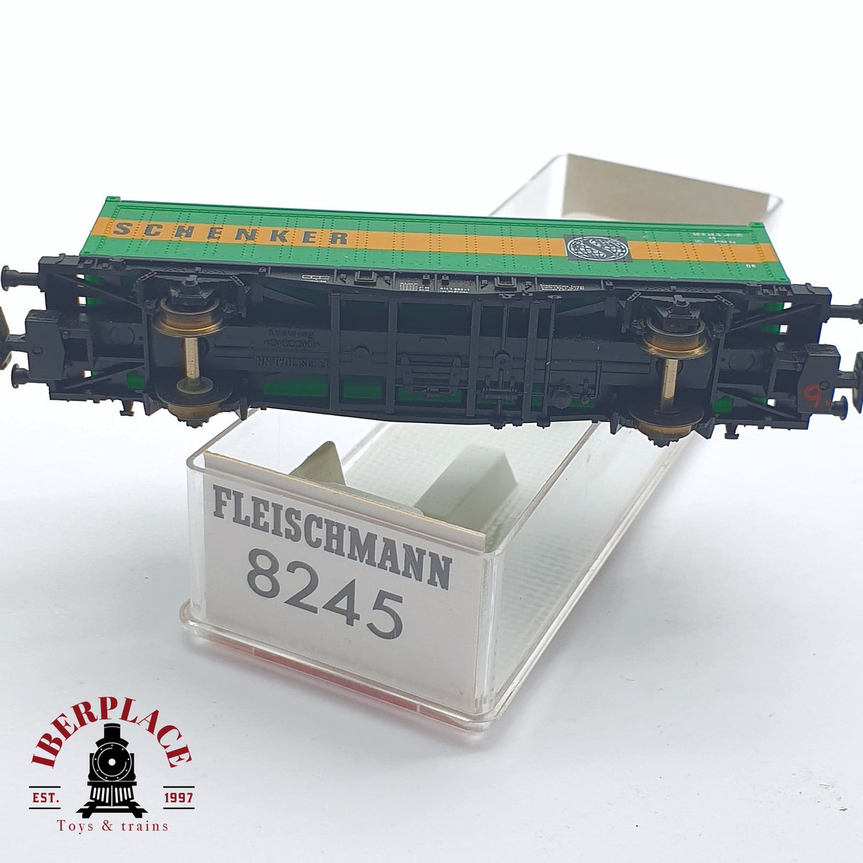 ♻️ 2 mano - Fleischmann 8245 vagon contenedor Schenker DB N escala 1:160 TEN06 1/2