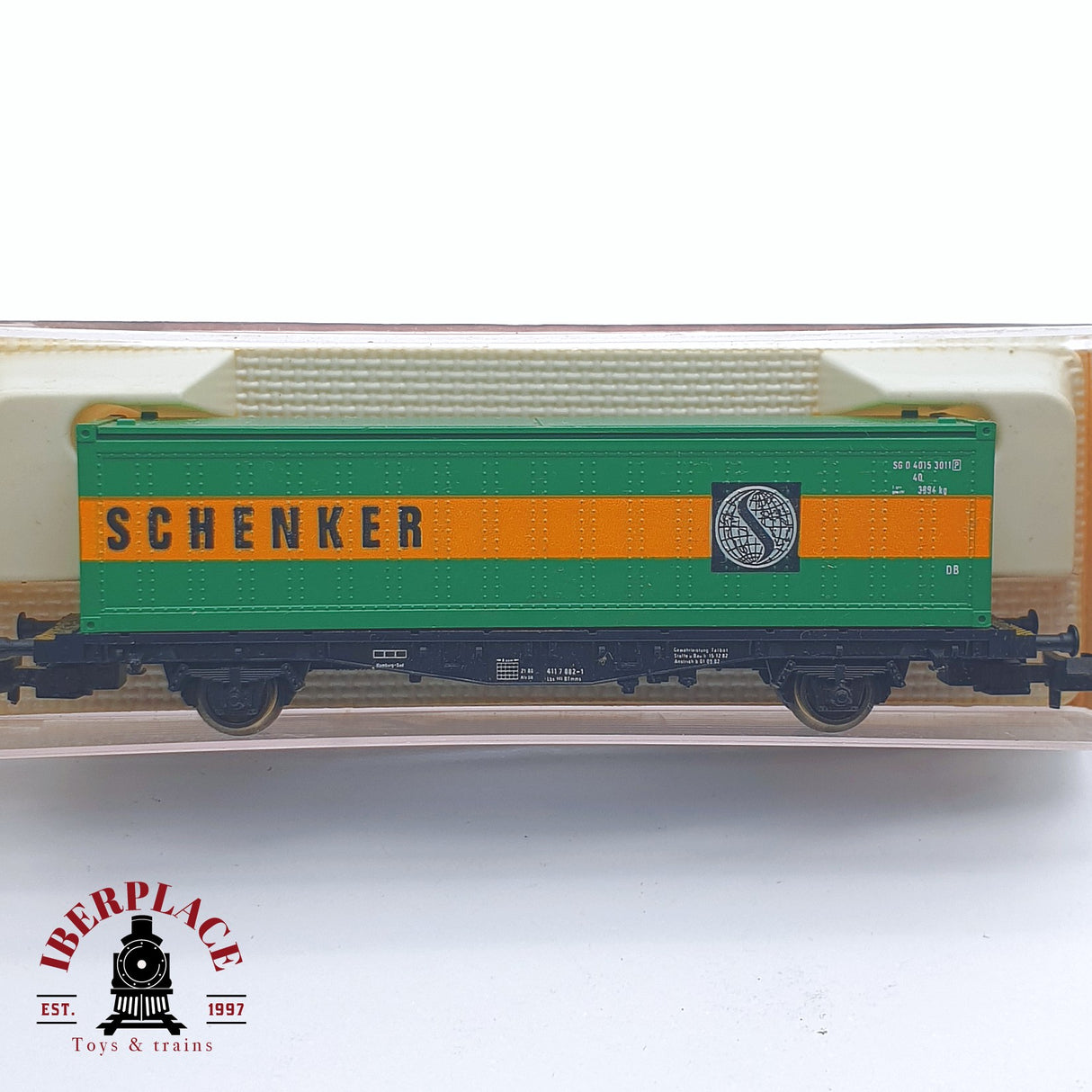 ♻️ 2 mano - Fleischmann 8245 vagon contenedor Schenker DB N escala 1:160 TEN06 2/2