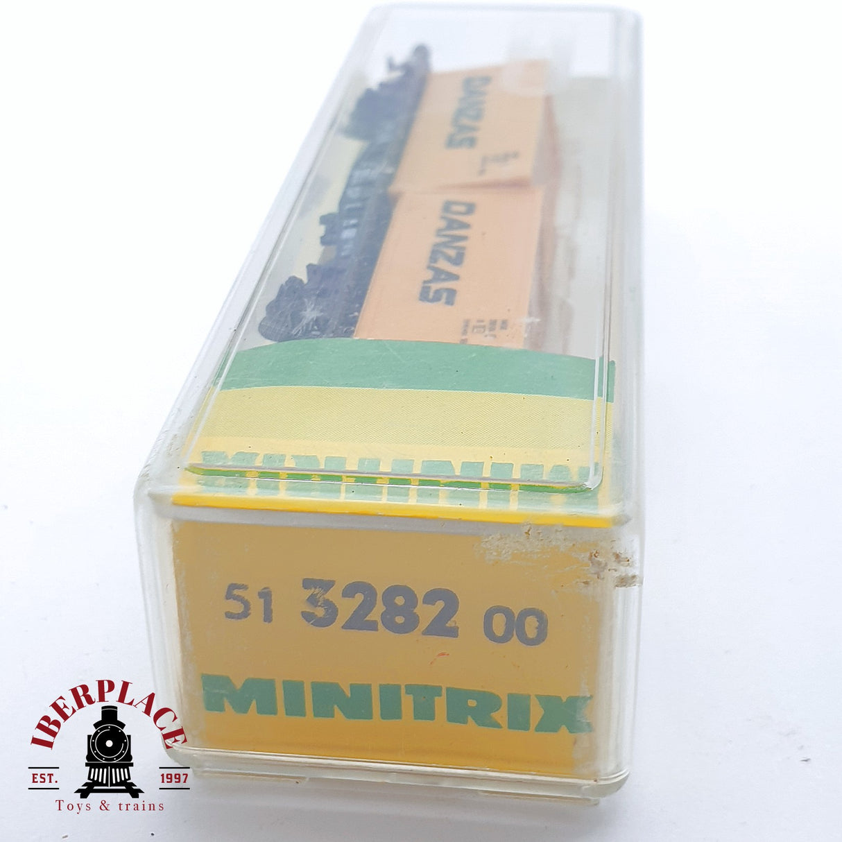 ♻️ 2 mano - Minitrix 51 3282 00 vagón con contenedores DANZAS DB N escala 1:160 TEN06 1/2