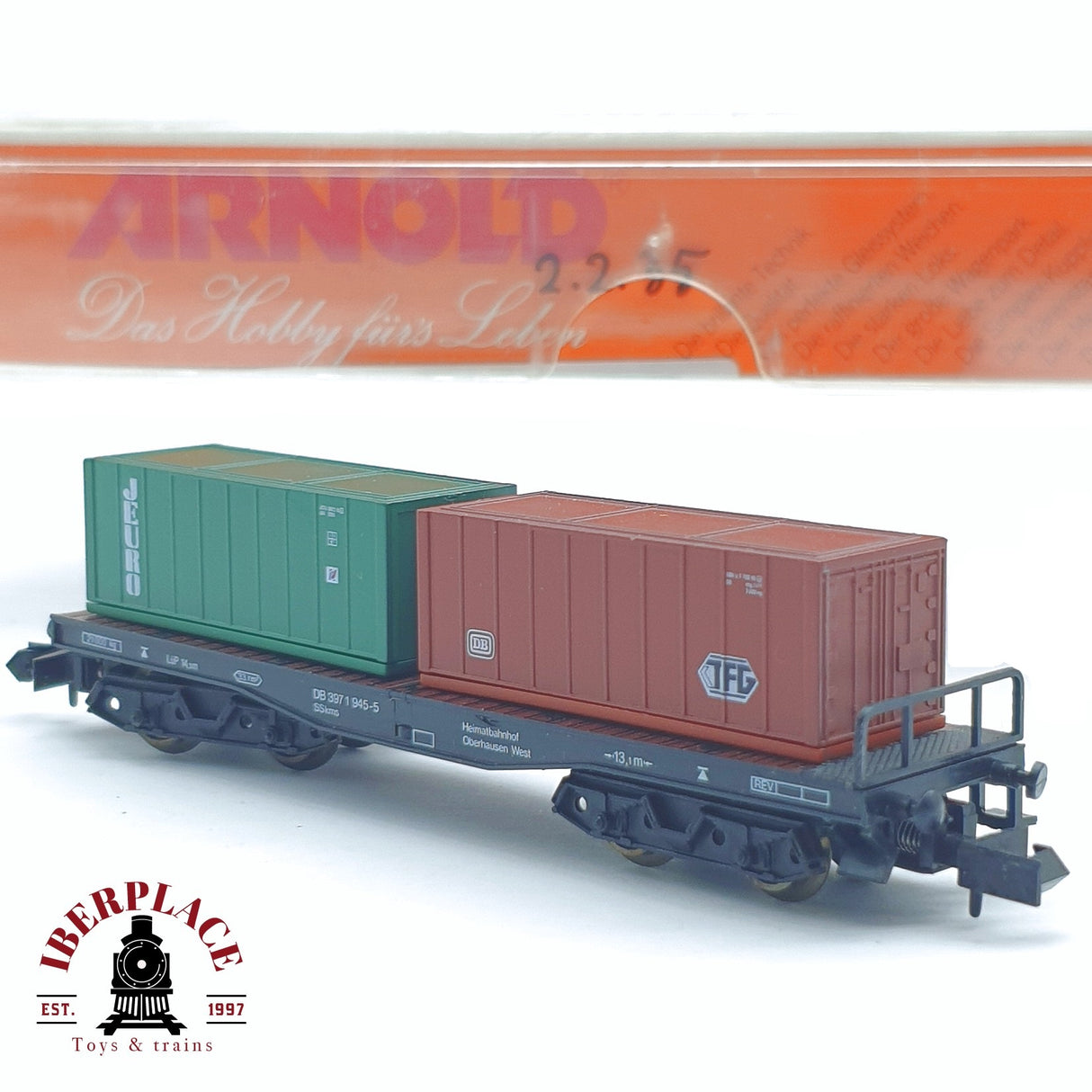 ♻️ 2 mano - Arnold 4954 vagon contenedores TGF Jeuro DB N escala 1:160 TEN06