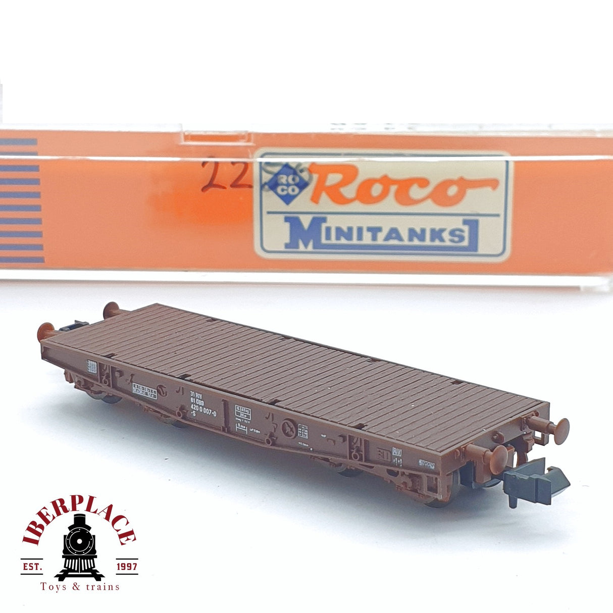 ♻️ 2 mano - Roco 901 vagón plataforma ÖBB N escala 1:160 TEN06 1/2