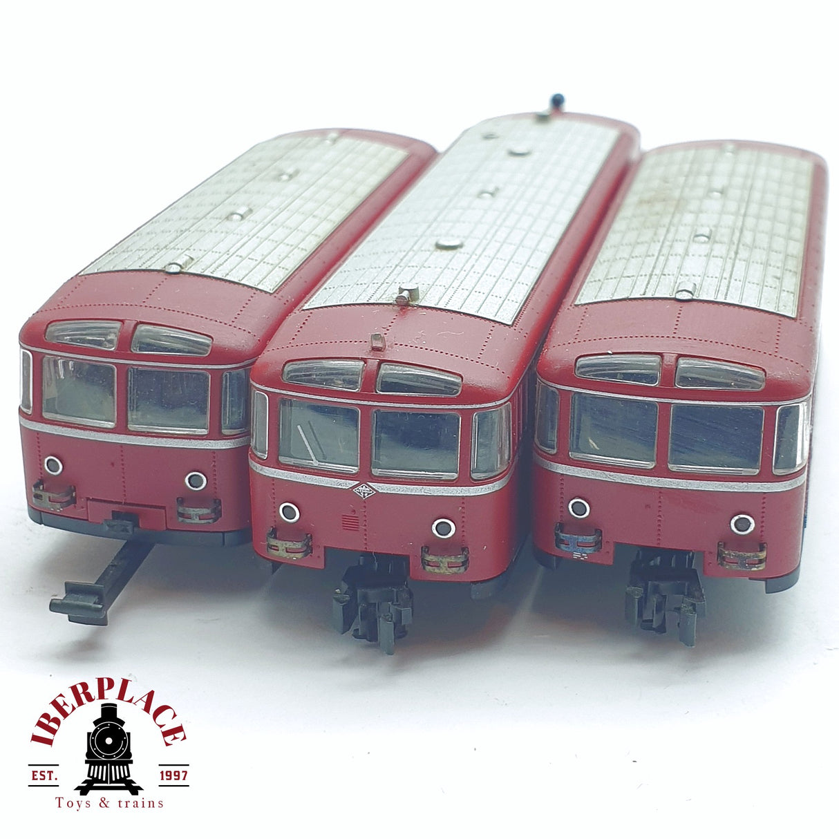 ♻️ 2 mano - Fleischmann 3x Ferrobus con remolques DB N escala 1:160 TEN06