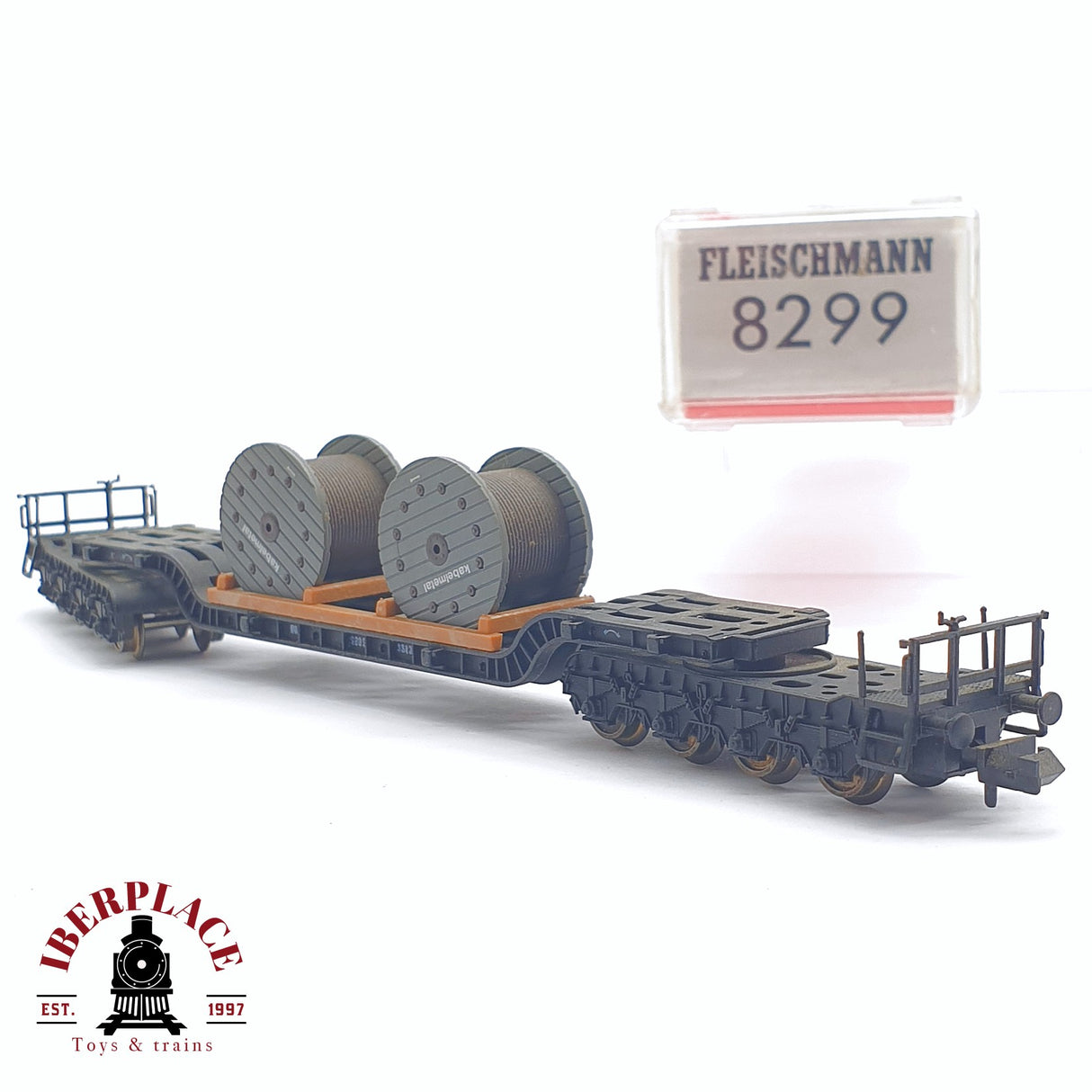♻️ 2 mano - Fleischmann 8299 vagón remolque de plataforma baja DB N escala 1:160 TEN06