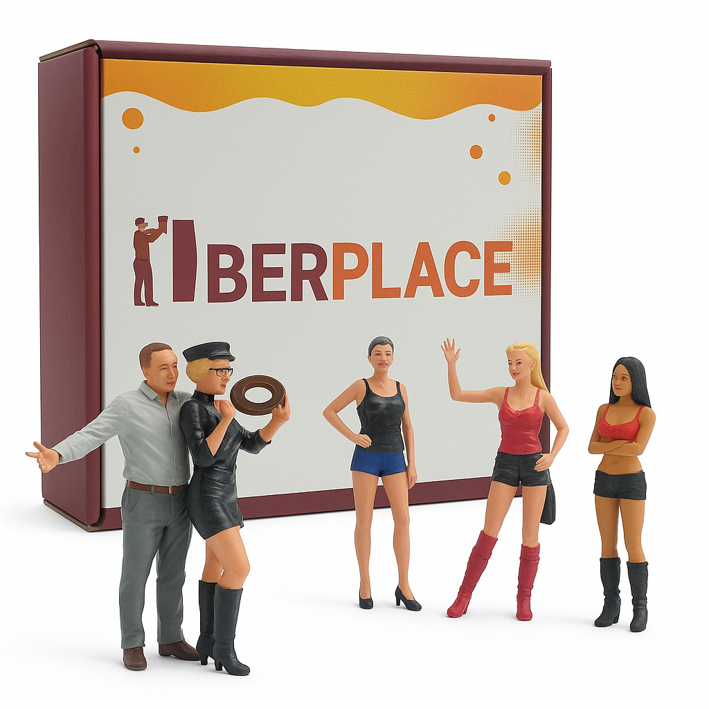 Iberplace 40032 Figuras Escala G 1:22,5 – Set Vida Nocturna Urbana Nº1 | Modelismo Premium para Dioramas y Trenes de Jardín