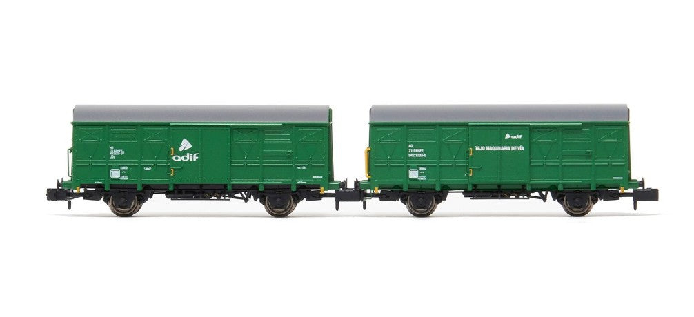 🧨 Liquidación – Arnold HN6576 Pack ADIF 3 Unidades – 2 Vagones J2 + 1 Coche SSV-500 Verde 1:160 escala N