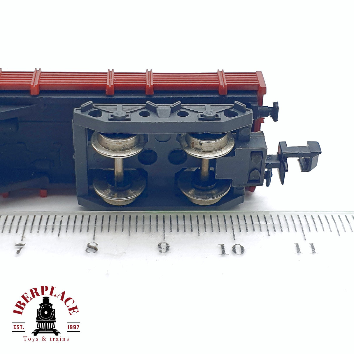 ♻️ 2da mano - IBERTREN 393 vagón borde bajo con tubos de PVC RENFE N escala 1:160