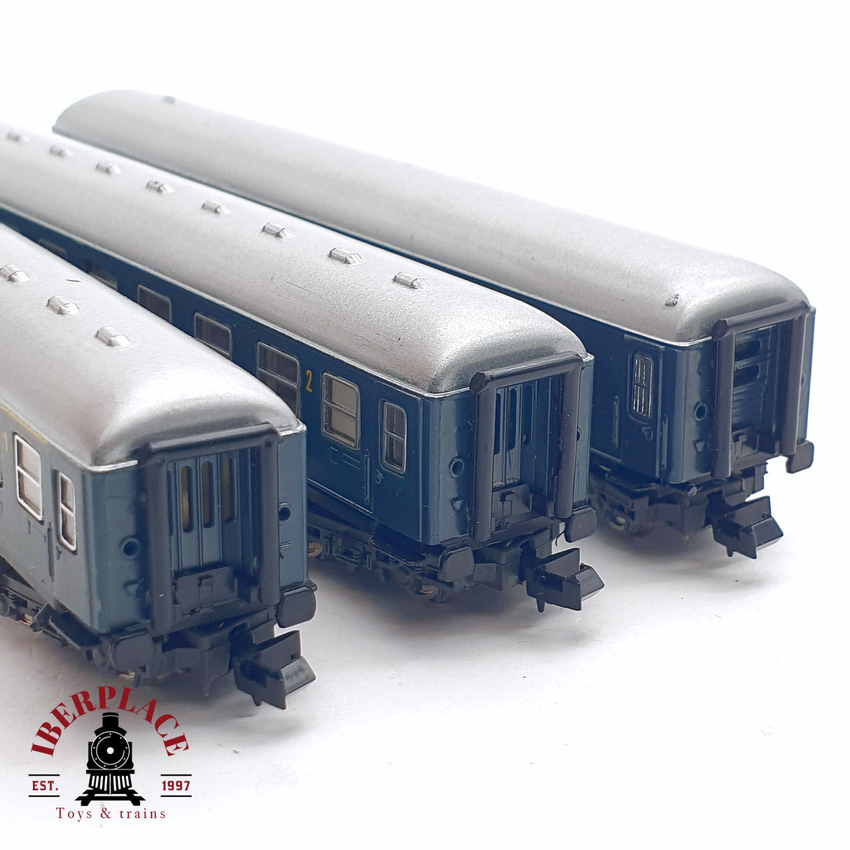 ♻️ 2da mano - IBERTREN 3x vagones pasajero AA-8118 Barcelona Madrid RENFE N escala 1:160