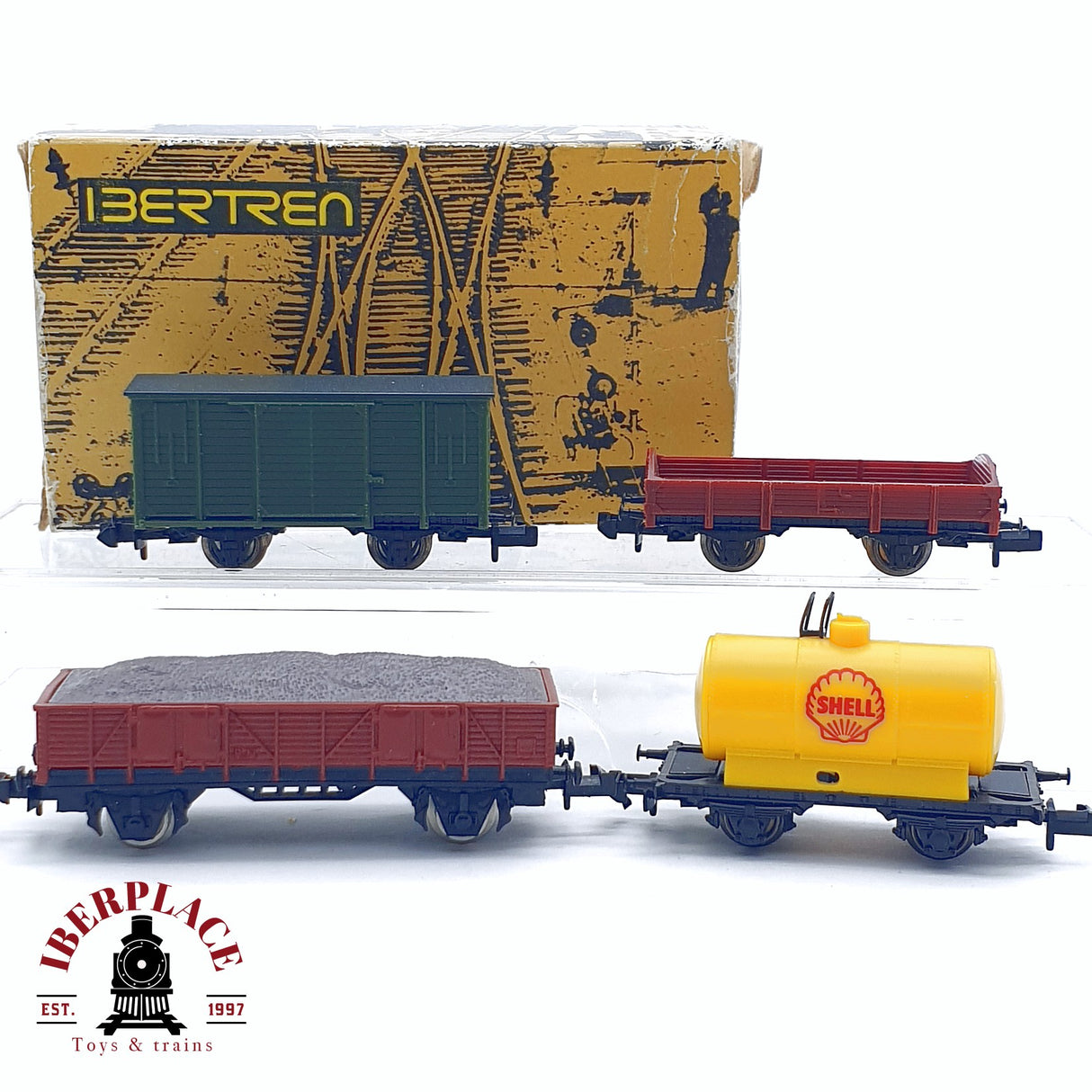 ♻️ 2da mano - 4x IBERTREN lote mixto vagones mercancias RENFE N escala 1:160