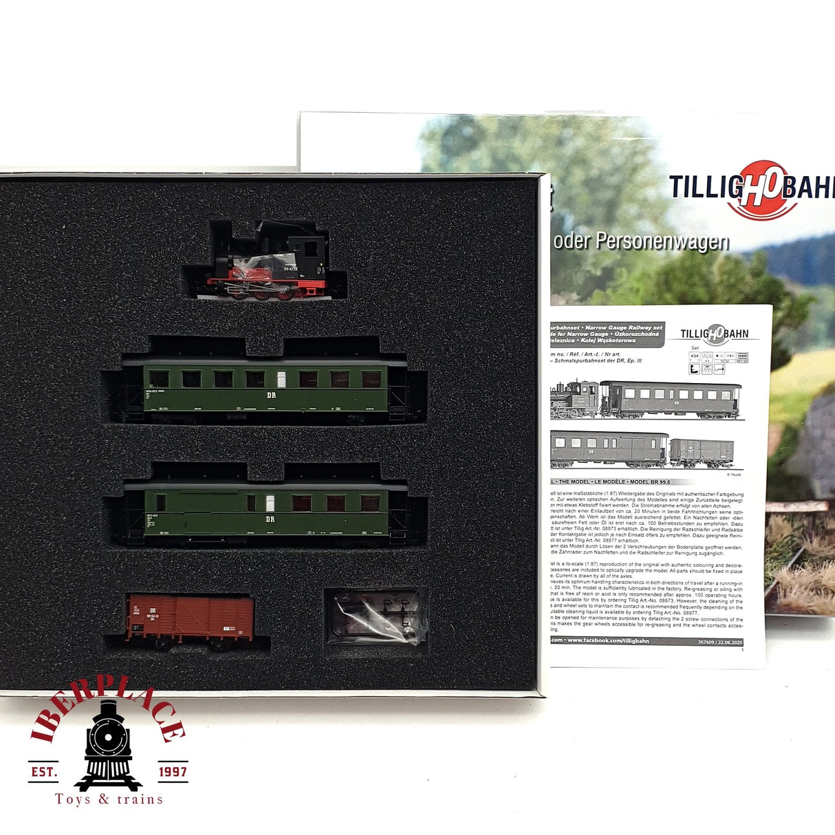 ♻️ 2da mano - DC Tillig Bahn 01173 tren mercancías y pasajeros DR Ep III H0e escala 1:87 E15