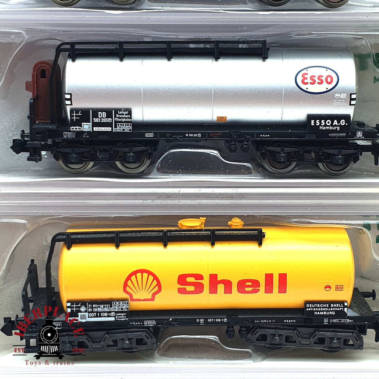♻️ 2da mano - 3x Minitrix vagones cisterna Esso Shell Dea DB N escala 1:160 E16