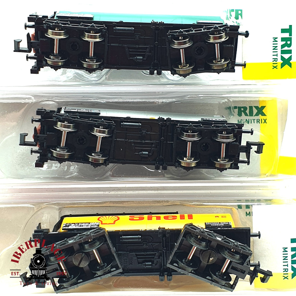 ♻️ 2da mano - 3x Minitrix vagones cisterna Esso Shell Dea DB N escala 1:160 E16