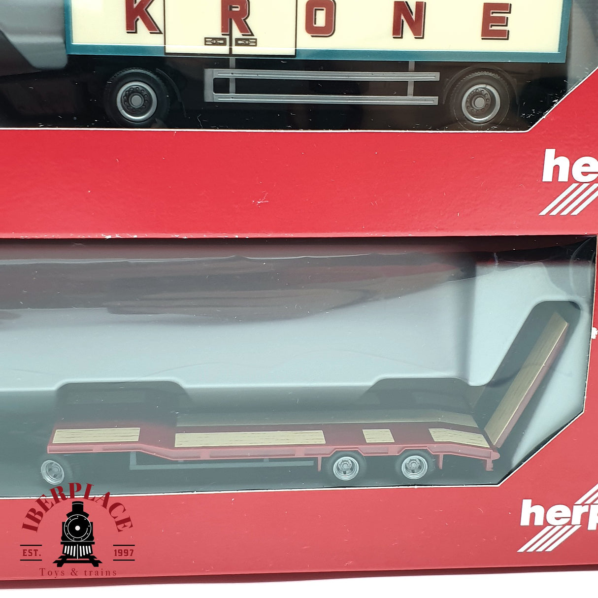 ♻️ 2da mano - 8x Herpa camiones scania man y remolques circo Krone H0 escala 1:87 E15