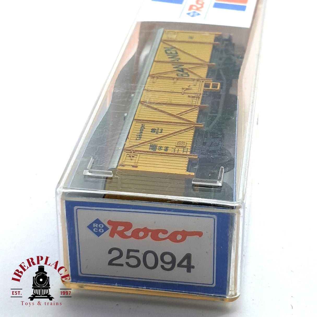 ♻️ 2da mano - Roco 25094 vagón cerrado bananen DB N escala 1:160 E16