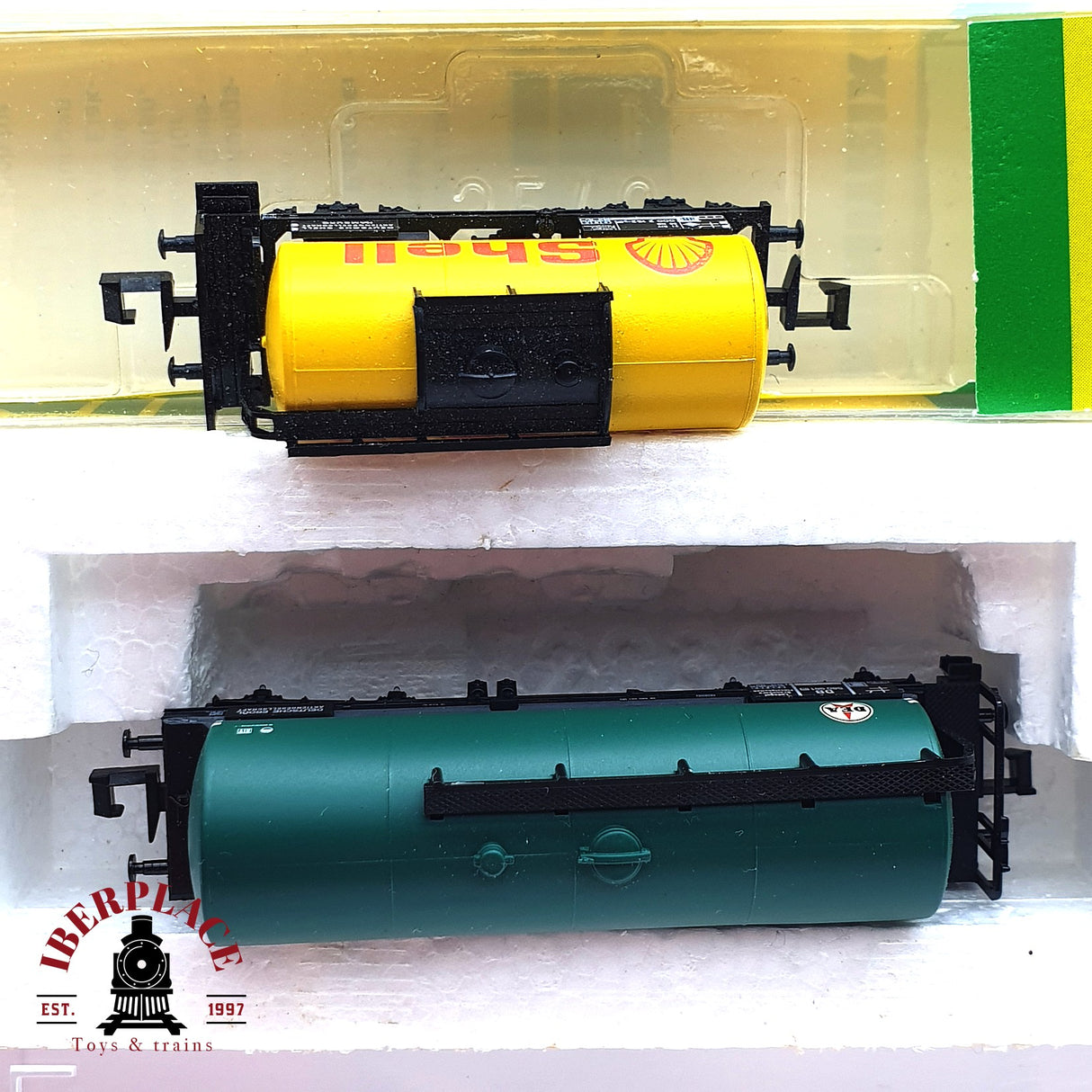 ♻️ 2da mano - 2x Minitrix vagones cisterna Shell Dea DB N escala 1:160 E16