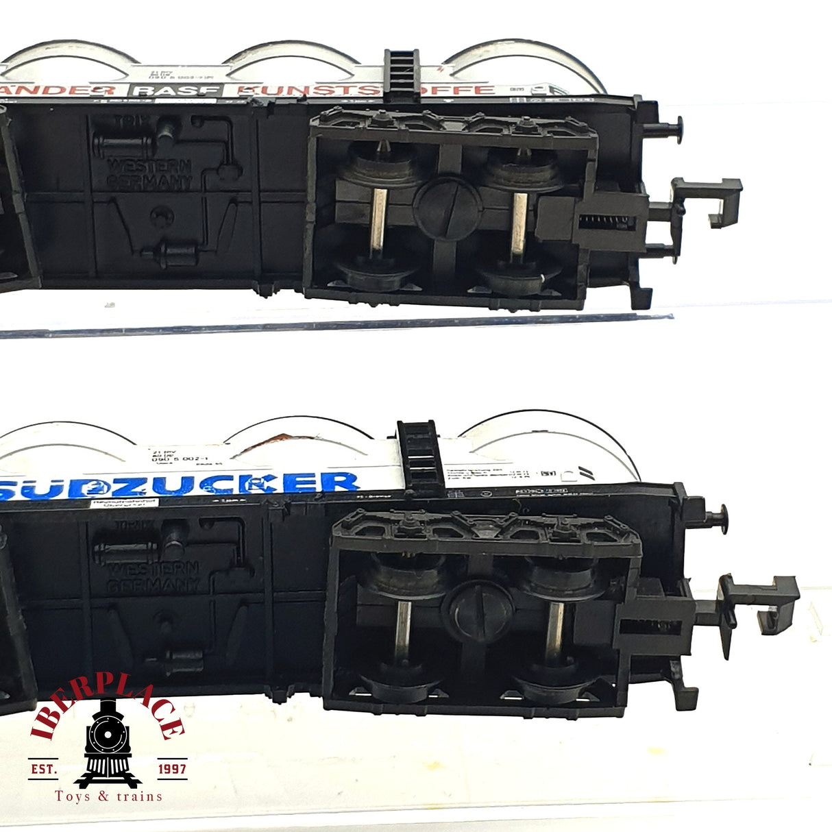 ♻️ 2da mano - 3x Minitrix vagones silo Südzucker Tonbänder Basf DB N escala 1:160 E16