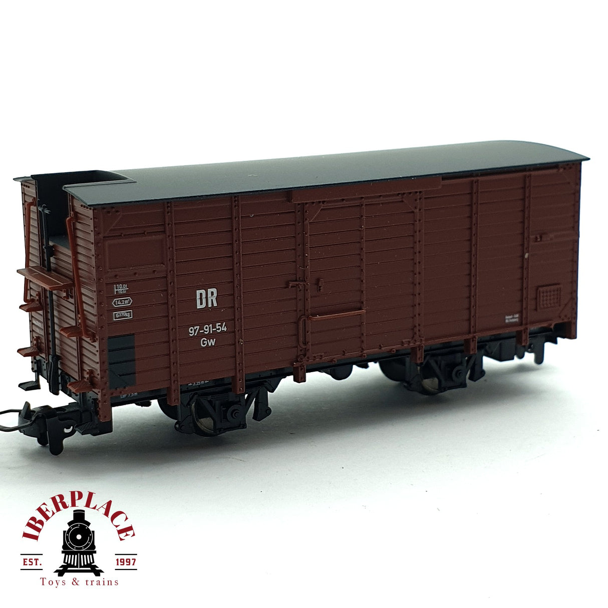 ♻️ 2da mano - DC Tillig Bahn 241231 vagon mercancias cerrado DR H0e escala 1:87 E15